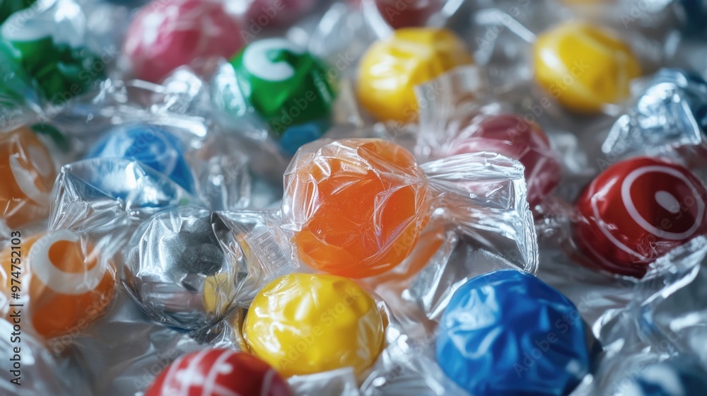 Candy – Close-up of Wrapped Candies with Shiny Packaging and Playful Shapes
Candy – Close-up of Wrapped Candies with Shiny Packaging and Playful Shapes
