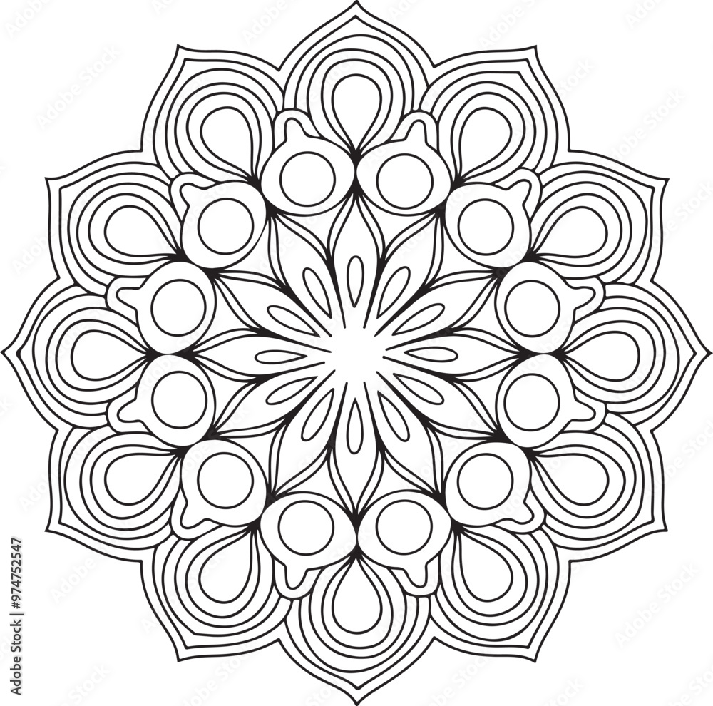 Mandala silhouette illustration vector . Mandala silhouette illustration vector .
