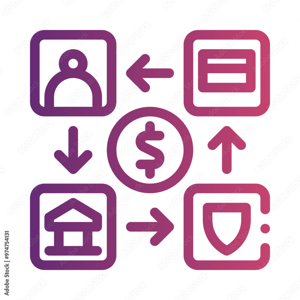 payment gateway gradient icon