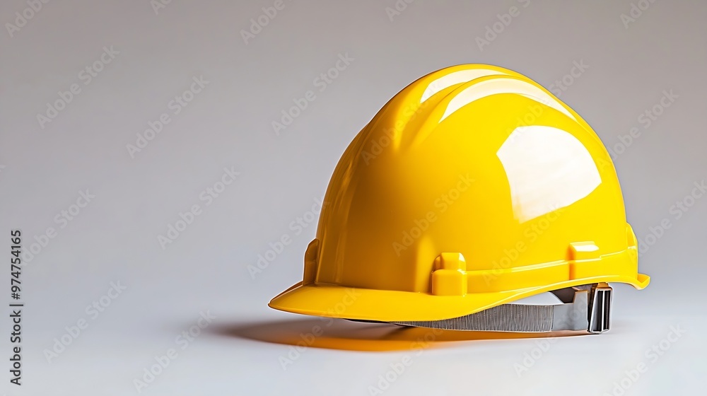 Yellow hard hat isolated on white Safety equipment : Generative AI Yellow hard hat isolated on white Safety equipment : Generative AI