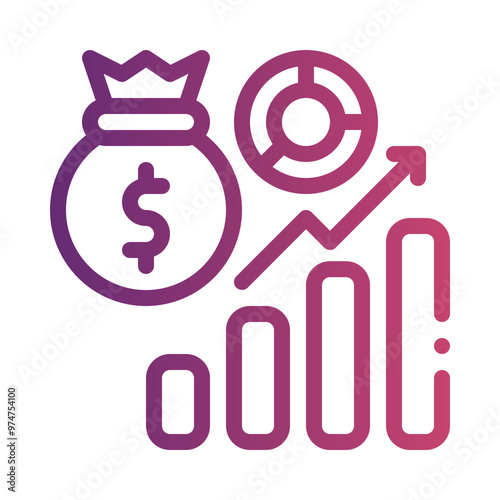 investment platforms gradient icon