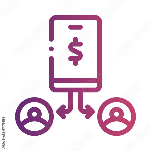 peer to peer lending gradient icon
