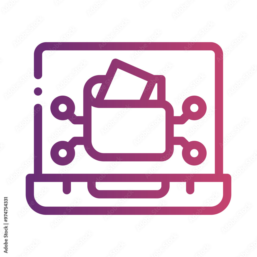 Fototapeta premium digital wallet gradient icon