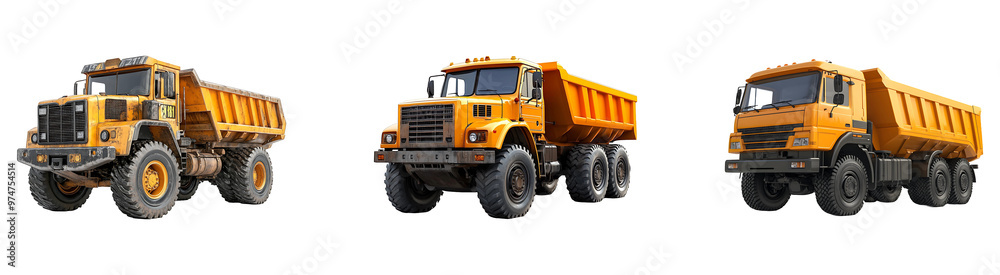 Set, collection of Construction truck isolated on transparent background. Set, collection of Construction truck isolated on transparent background.