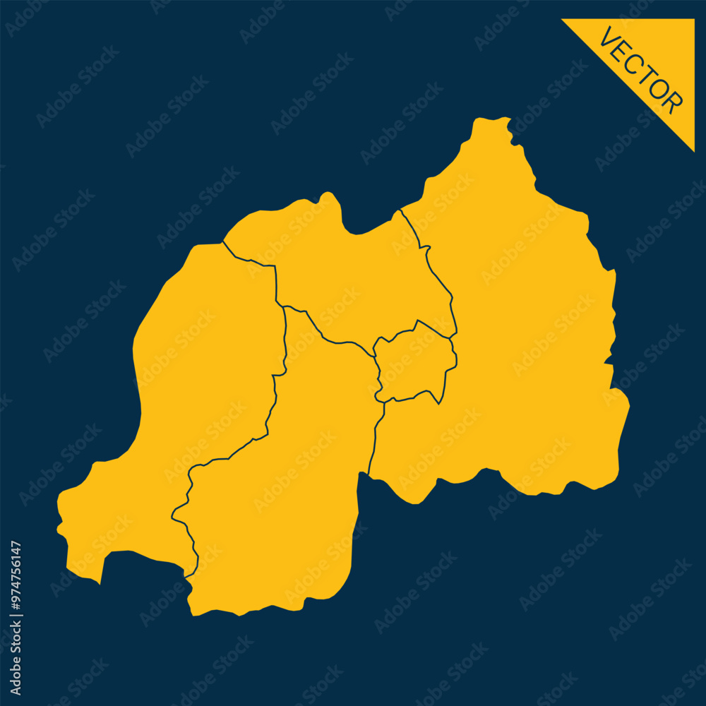 Obraz premium Rwanda map