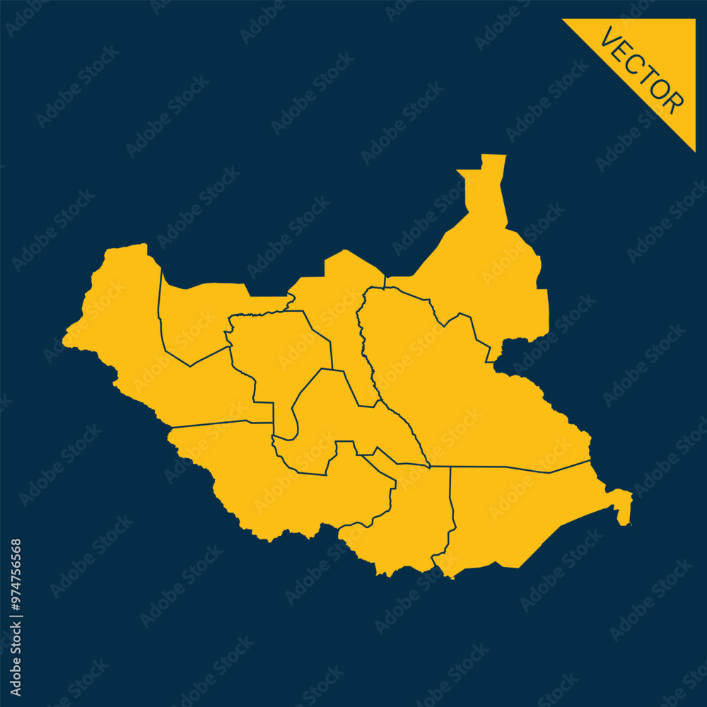 Obraz premium South Sudan map