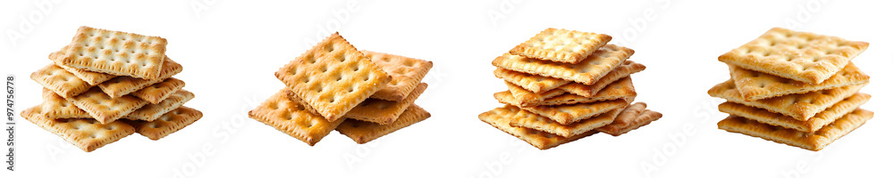 Set, collection of Crackers isolated on transparent background. Set, collection of Crackers isolated on transparent background.