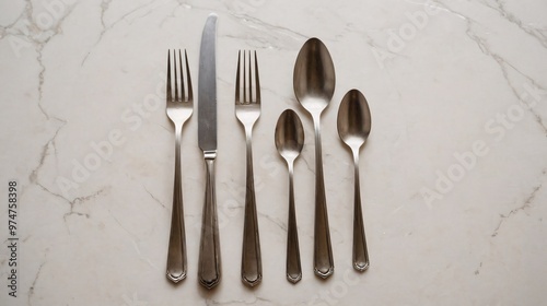 Spoons on the wooden table, cutlery on the wooden table.