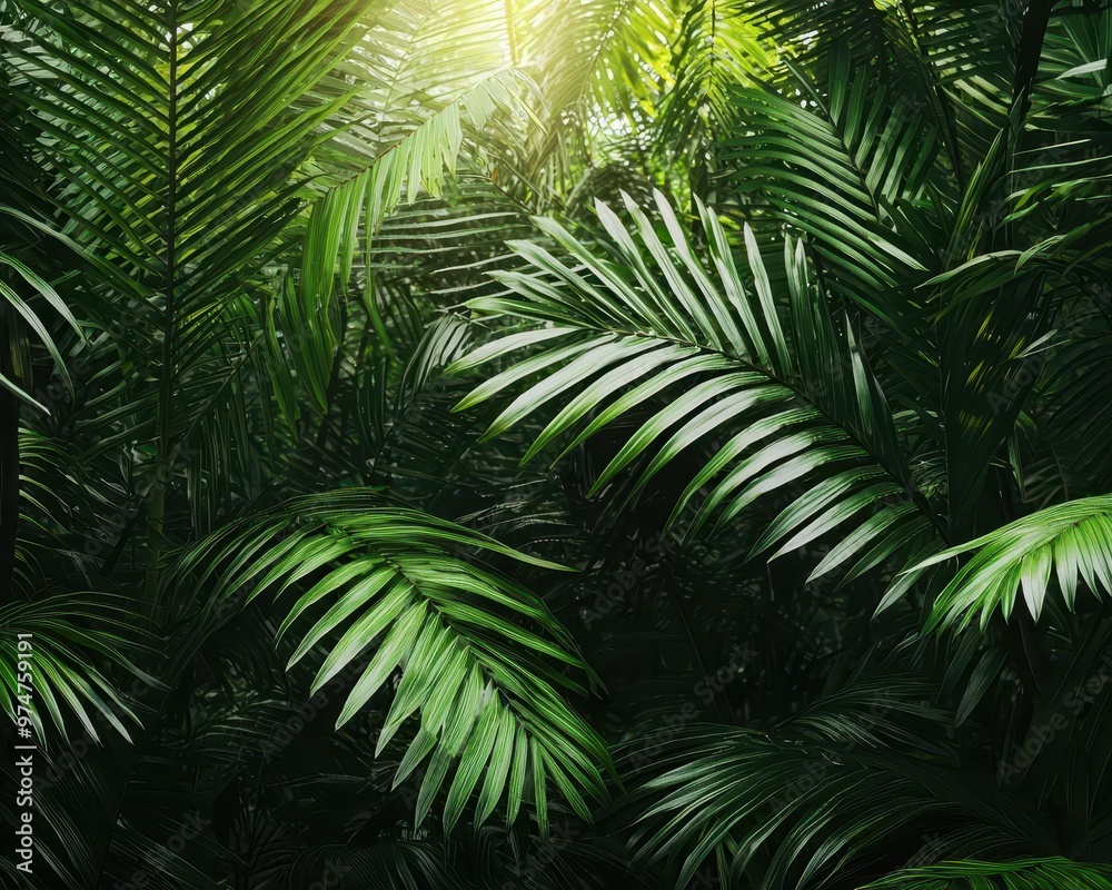 A tranquil jungle scene with towering trees swaying gently in the wind, sunlight filtering through jungle trees, tropical, breeze A tranquil jungle scene with towering trees swaying gently in the wind, sunlight filtering through jungle trees, tropical, breeze