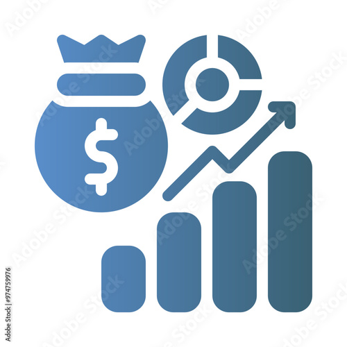 investment platforms flat gradient icon