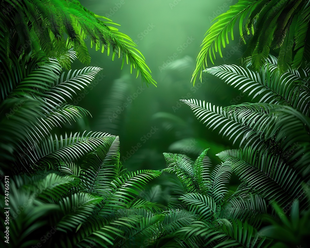 A dense jungle scene with towering trees, vines, and ferns, swaying softly in the breeze jungle, tropical, wind A dense jungle scene with towering trees, vines, and ferns, swaying softly in the breeze jungle, tropical, wind
