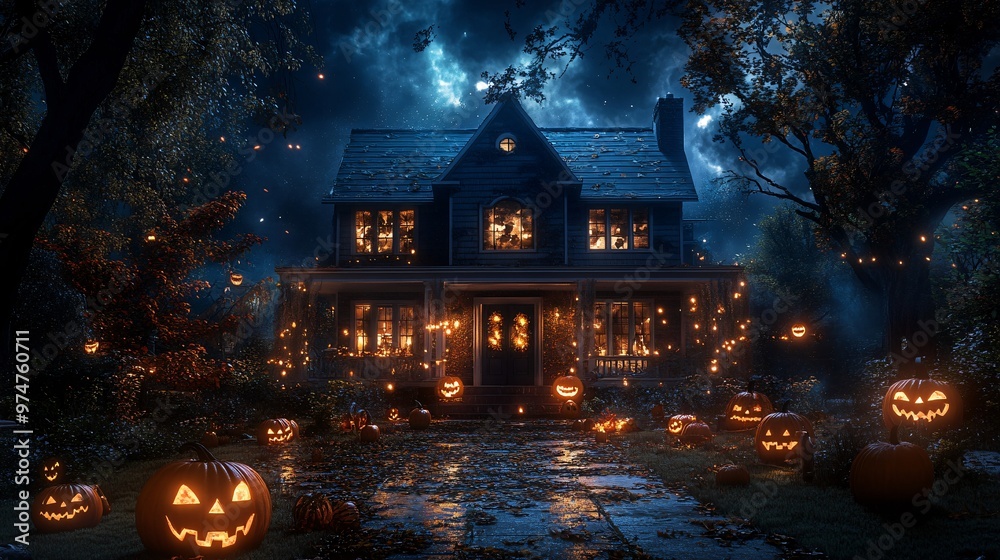 Hauntingly Modern AR-Enhanced Halloween Decorations on Smart Home Exterior Hauntingly Modern AR-Enhanced Halloween Decorations on Smart Home Exterior