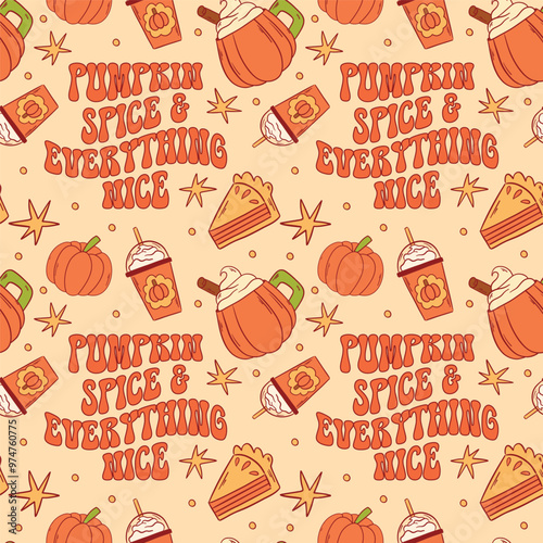 Pumpkin Spice Everything Nice Pattern Design Perfect for the Autumn Season and Festivities