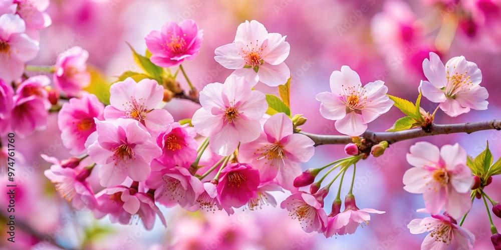 A delicate Cherry Blossom tree stands tall, its vibrant pink petals unfolding like tender kisses, symbolizing eternal love, gentle passion, and fleeting beauty in nature. A delicate Cherry Blossom tree stands tall, its vibrant pink petals unfolding like tender kisses, symbolizing eternal love, gentle passion, and fleeting beauty in nature.