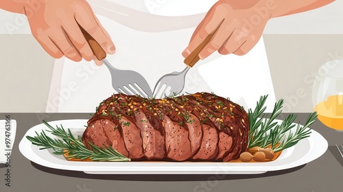 Carving a Roasted Prime Rib photo