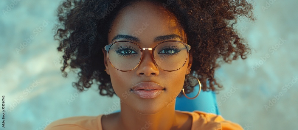 Portrait of a Young Woman in Glasses Portrait of a Young Woman in Glasses