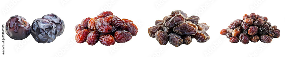 Set, collection of Dry dates isolated on transparent background. Set, collection of Dry dates isolated on transparent background.