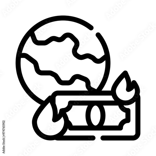 economic crisis line icon