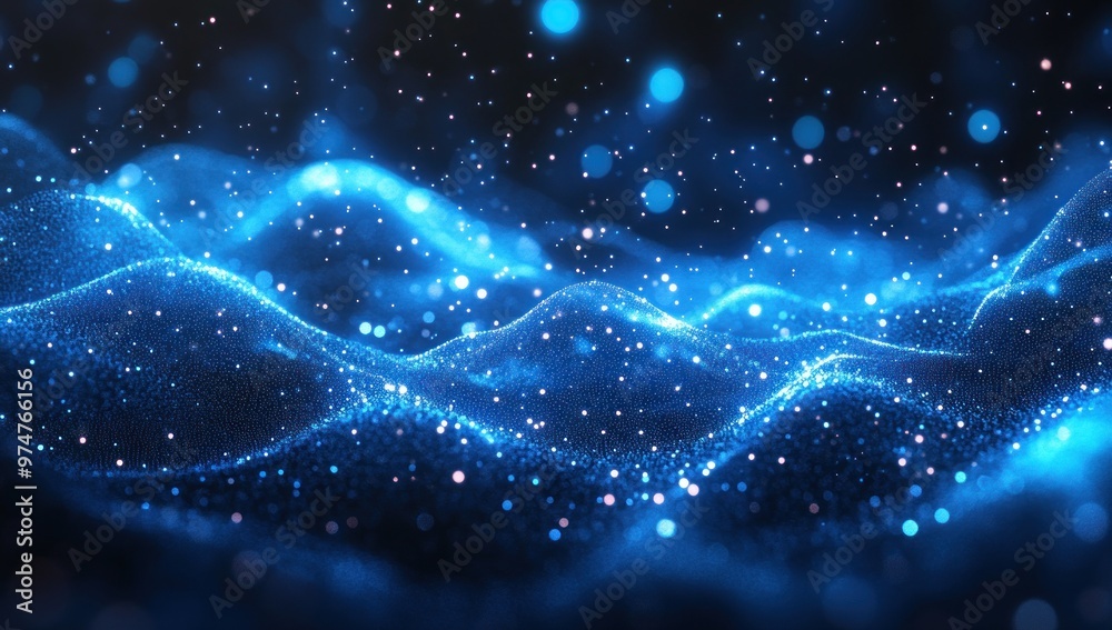 Abstract Blue Particle Waves Abstract Blue Particle Waves