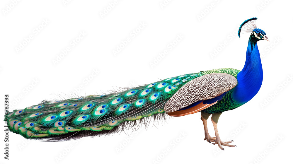 Fototapeta premium Elegant peacock isolated.