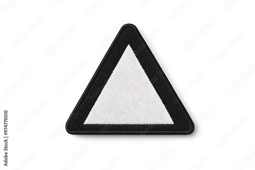 Black and white triangle embroidered patch mockup, Black and white triangle embroidered patch mockup,