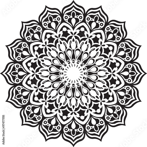 Mandala silhouette illustration vector .