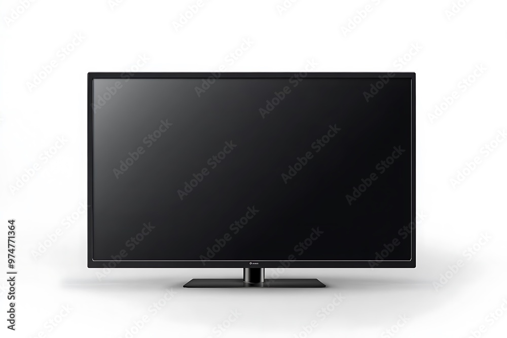 TV flat screen lcd, plasma realistic illustration. White HD monitor mockup TV flat screen lcd, plasma realistic illustration. White HD monitor mockup