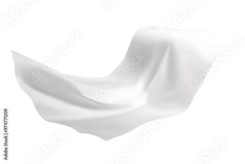 White paper flying on white background