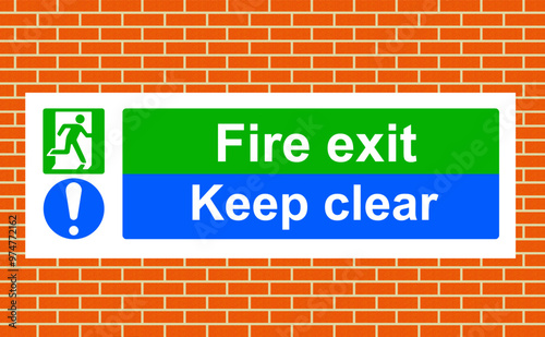 File exit keep clear sign on the wall