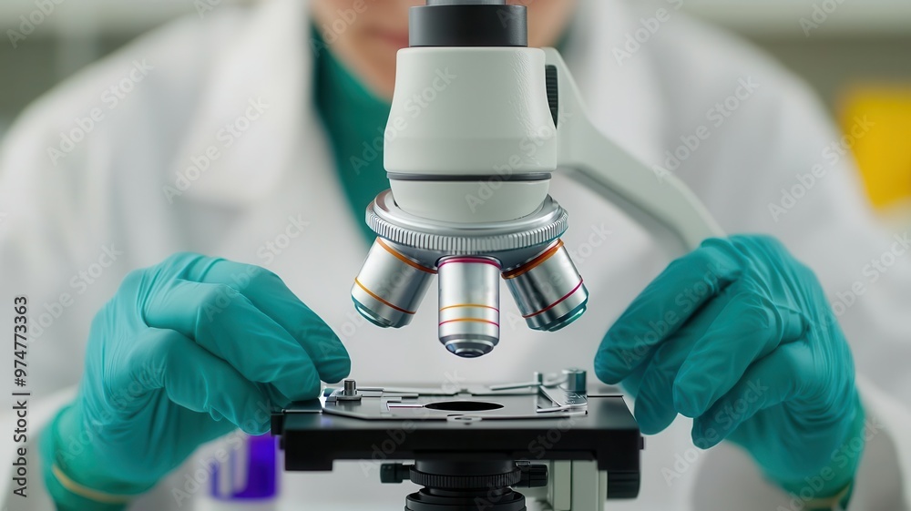 Medical lab technician analyzing a testes biopsy sample under a microscope, clinical research in fertility treatment testes biopsy, lab analysis Medical lab technician analyzing a testes biopsy sample under a microscope, clinical research in fertility treatment testes biopsy, lab analysis