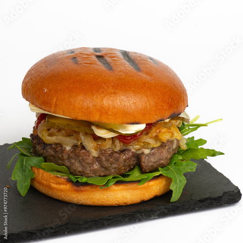 Hamburger on a white background