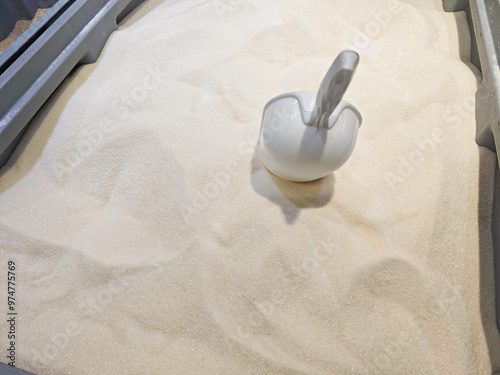 Sugar in a giant container at the supermarket
