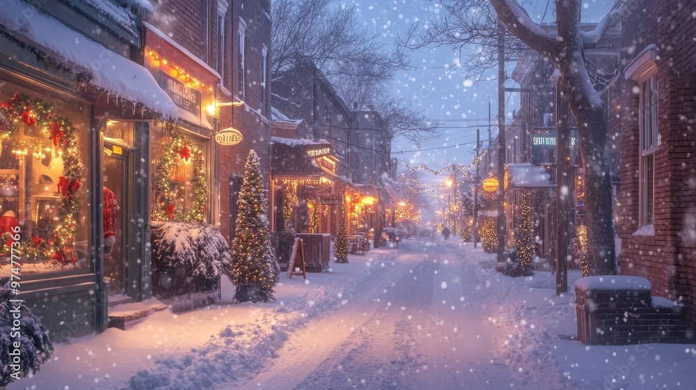 Snowy Christmas Eve in a Quaint Town Snowy Christmas Eve in a Quaint Town