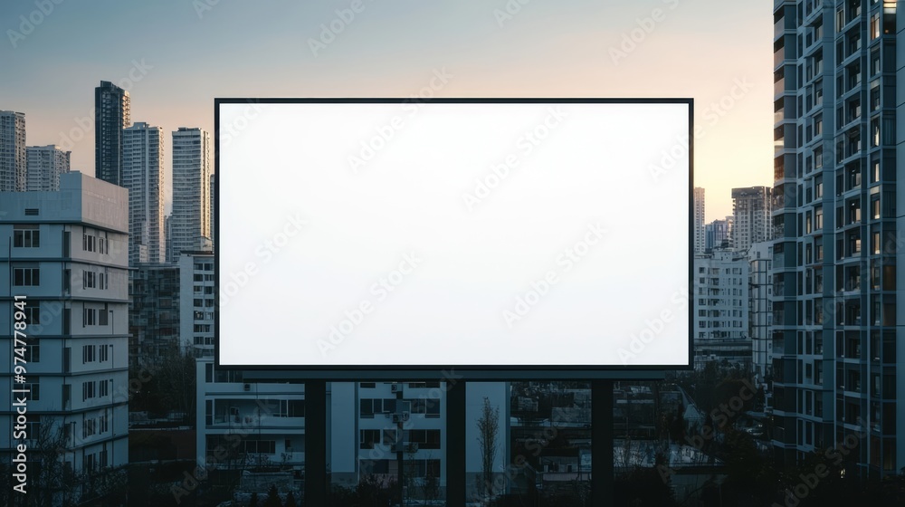 Blank billboard in a dense urban residential area Blank billboard in a dense urban residential area