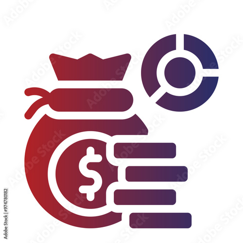 budget flat gradient icon