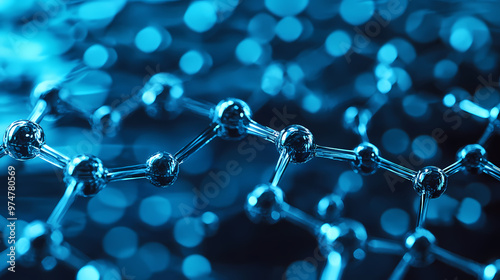 Nanoparticles structure, abstract background of nanotechnology science. Nanotechnology. Illustration photo