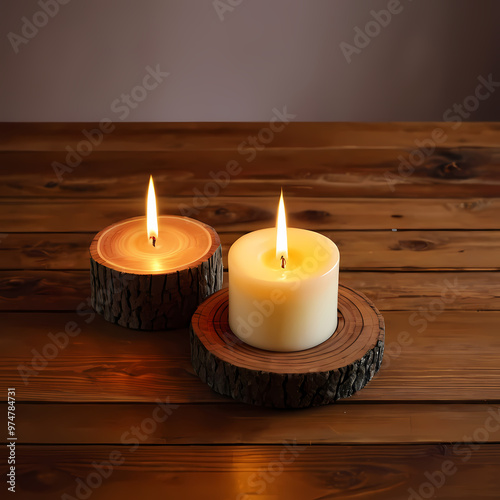 Aromatherapy Candles on Wooden Table