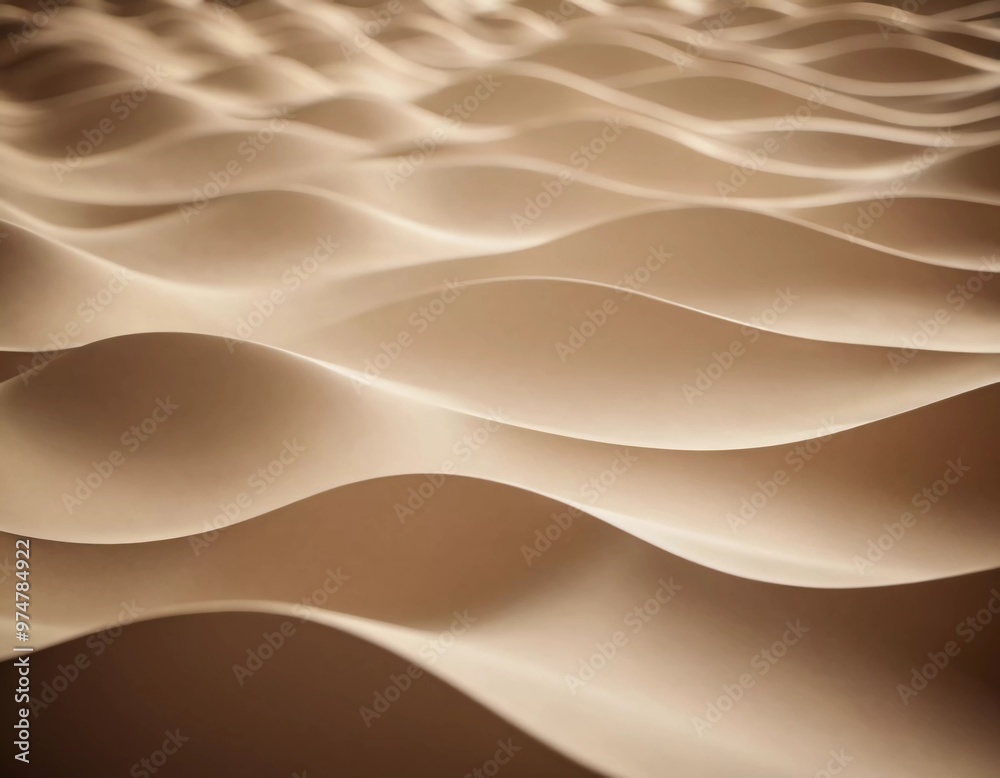 An intricate arrangement of beige brown 3D waves creates a soothing visual effect, showcasing smooth curves and elegant lines that add a contemporary touch to any design. Generative AI An intricate arrangement of beige brown 3D waves creates a soothing visual effect, showcasing smooth curves and elegant lines that add a contemporary touch to any design. Generative AI