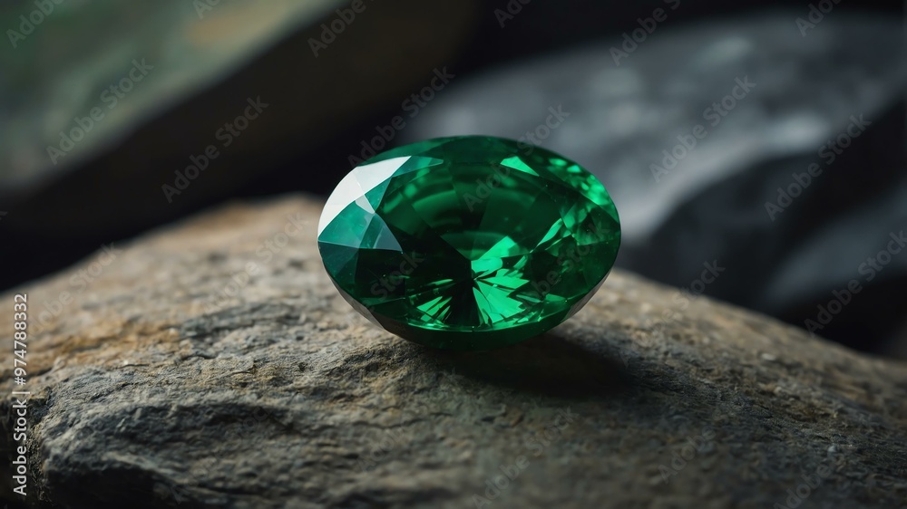 emerald stone centered in aesthetic background emerald stone centered in aesthetic background