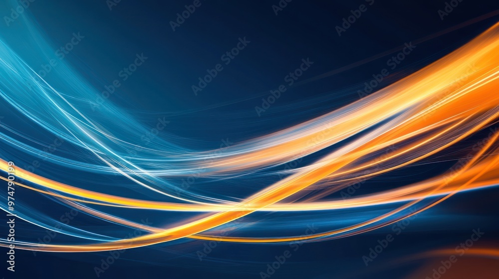Describe an abstract background with blue and orange lines. Describe an abstract background with blue and orange lines.