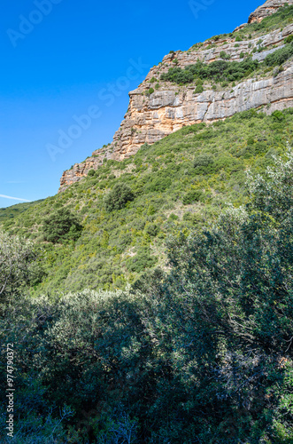 Rocky landscape in Sierra de Guara Natural Park, Spain photo