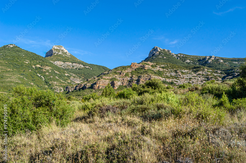 Fototapeta premium Rocky landscape in Sierra de Guara Natural Park, Spain