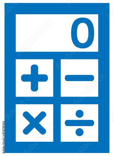 シンプルな電卓のアイコン 青