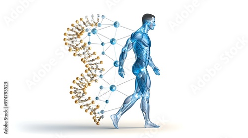 Human Genome Mapping Diagram, intricate visual representation of genetic mapping, showcasing DNA sequences and chromosome structures, educational tool for genetics.