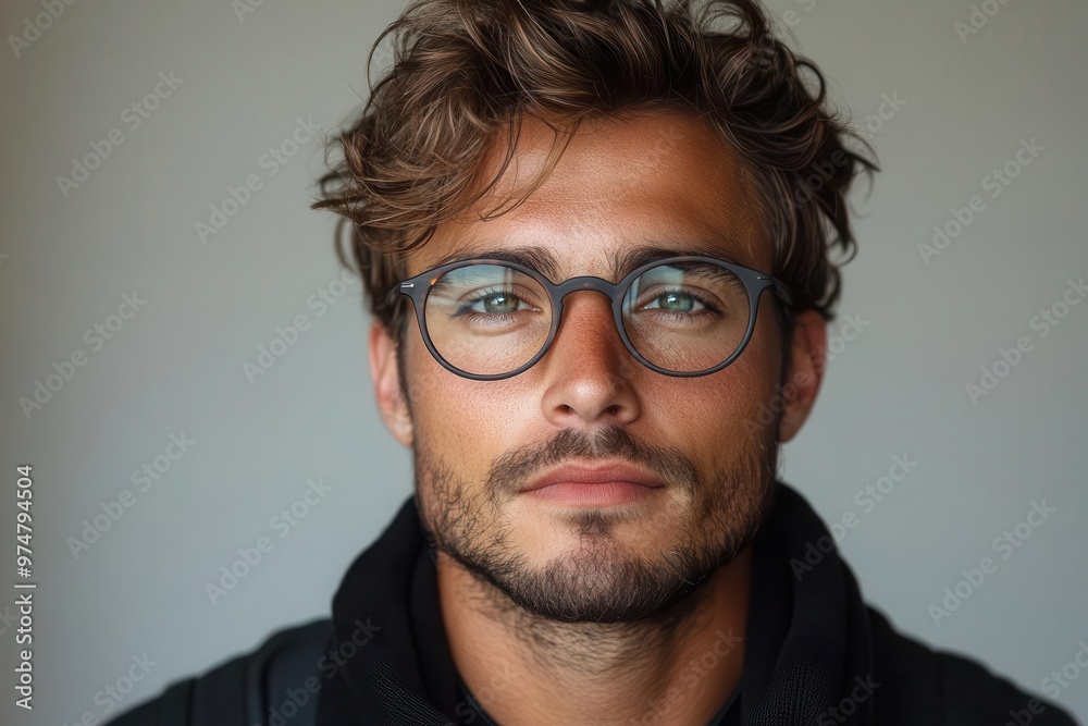 stylish portrait of charismatic young man with modern eyewear and confident pose clean white background emphasizes sharp facial features and contemporary fashion sense stylish portrait of charismatic young man with modern eyewear and confident pose clean white background emphasizes sharp facial features and contemporary fashion sense