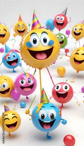 Happy crazy party emoj for any party flyer or positive motivation photo