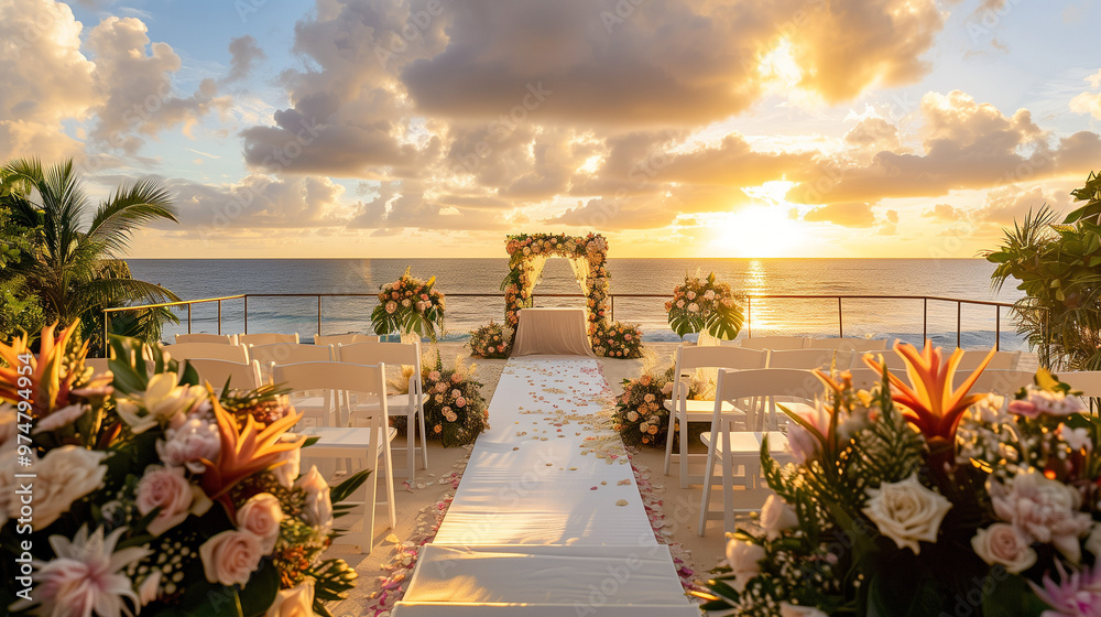 Naklejka premium sunset on the beach