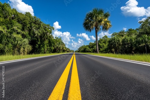 Florida Road Trip Routes illustrated in a travel guide, featuring scenic drives like A1A Coastal Byway, Big Bend Scenic Byway, and Tamiami Trail photo