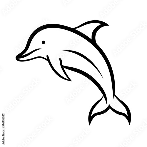 Dolphin Vector Illustration - Elegant SVG, Cricut Cut Files, Logo Icon, Clipart for T-shirts & Graphics Design