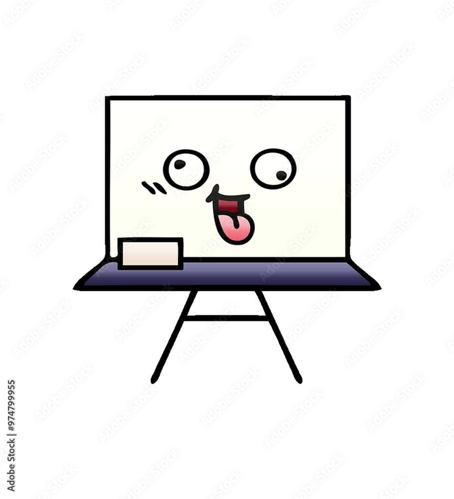 gradient shaded cartoon of a white board gradient shaded cartoon of a white board